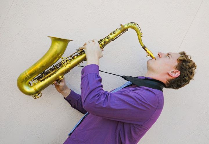 Colin Houlihan playing saxophone