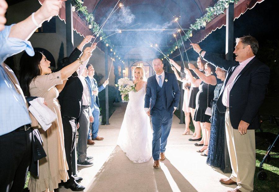 Sparkler send-off at a wedding planned by Eclipse Event Co.