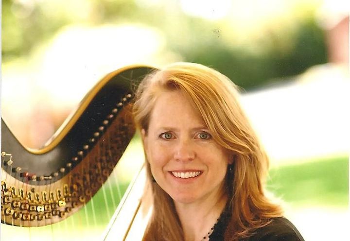 Susan Haas of The Solo Harp at her harp